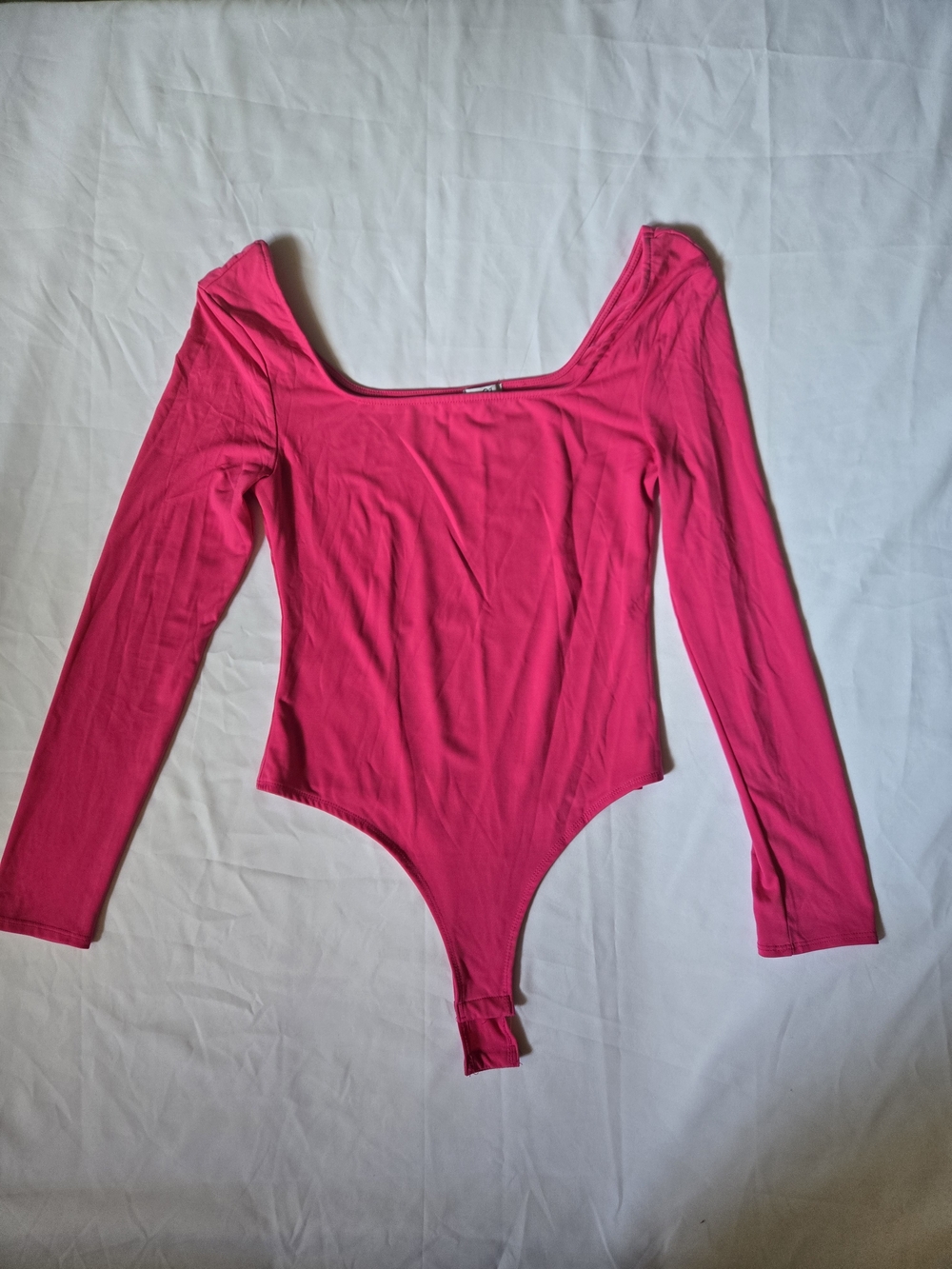 Rue21 Hot Pink Long Sleeve Scoop Neck Bodysuit